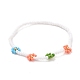 Peinture de cuisson de fleurs de marguerite faites à la main et bracelets extensibles en perles de verre teint BJEW-JB07668-02-1