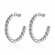 Elegant French Style Stainless Steel Twisted Hoop Earrings for Women. YD3923-2-1