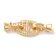 Brass Micro Pave Clear Cubic Zirconia Fold Over Clasps KK-M243-12G-1