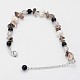 Natural Mixed Stone and Pearl Beaded Bracelets BJEW-JB01982-3
