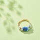 Стеклянные плетеные бусины цветочные кольца на пальцы RJEW-TA00054-02-2