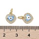 Real 18K Gold Plated Brass Micro Pave Cubic Zirconia Pendants KK-L209-074G-03-3