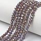 Electroplate Opaque Solid Color Glass Beads Strands EGLA-A034-P4mm-J12-1