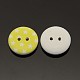 2-Hole Flat Round Star Printed Wooden Sewing Buttons X-BUTT-M005-01-2