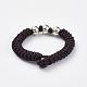 Adjustable Braided Bead Bracelets and Rings Jewelry Sets SJEW-JS01033-03-6