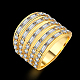 Unisex Brass Micro Pave Cubic Zirconia Wide Band Rings RJEW-BB20658-G-7-2