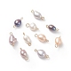 Potato Natural Cultured Freshwater Pearl Connector Charms PALLOY-JF01924-1