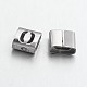 Letter Style 201 Stainless Steel Square Slide Charms STAS-L132-26-1