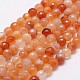 Chapelets de perles rouges en agate naturelle G-G736-19-4mm-1