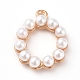 Ciondoli di perle imitazione plastica PALLOY-WH0068-32B-G-1