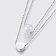 (продажа фабрики ювелирных изделий) 304 многоуровневое ожерелье из нержавеющей стали NJEW-I218-10-2