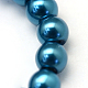 焼付塗装ガラスパールビーズ連売り  パールカラーの  ラウンド  士官候補生ブルー  3~4mm  穴：0.5mm  約195個/連  23.6インチ HY-Q003-3mm-06-3