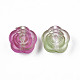 Perlas acrílicas transparentes pintadas con spray de dos tonos ACRP-S679-39-3
