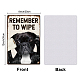Superdant lustiges Hunde-Toilette-Metall-Blechschild „Remember To Wipe Bathroom“ AJEW-WH0189-213-2