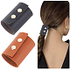 OLYCRAFT 2Pcs Leather Ponytail Holder Ponytail Wrap Hair Glove Leather Hair Cuff Accessories Leather Hair Wraps for Women with Long Hair - Black & Chocolate Color OHAR-OC0001-05B-1