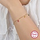 Colorful Cubic Zirconia Teardrop Charm Bracelets for Women BJEW-F455-01G-3