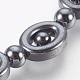 Unmagnetische synthetischen Hämatit Perlen Armbänder BJEW-E437-01-2