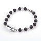 Natural Lava Rock Beads Bracelets BJEW-JB03954-01-1