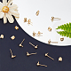 Beebeecraft 100PCS 24K Gold Plated Earring Studs Earring Posts Ball Stud Earrings with Loop DIY Jewelry Dangle Earring Making(15x7mm) FIND-BBC0001-24-4