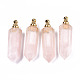 Facetas colgantes de cuarzo natural rosa G-T131-13-1
