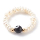 Anelli elastici con perline di perle d'acqua dolce coltivate naturali RJEW-JR00348-03-1