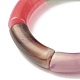 Bracelet extensible épais en tube incurvé en acrylique pour femme BJEW-JB08285-5