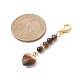 Décoration pendentif cœur et pierres précieuses rondes HJEW-JM01434-4
