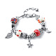 Handmade Lampwork & Alloy European Beads Bracelets for Women BJEW-JB07493-1