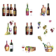 SUPERDANT 9PCS Wine Bottle Wall Decals Watercolor Red Wine Bottle Kitchen Decoration Theme Wall Sticker Grapes Artwork Stick Fruit Wall Decal for Kitchen Dining Room Bar Home Restaurant DIY-WH0228-437-1