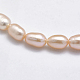Fili di perle di perle d'acqua dolce coltivate naturali PEAR-F007-76-01-4