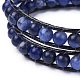 Natural Sodalite Round Bead Wrap Bracelets BJEW-JB04248-2