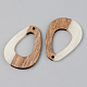 Opaque Resin & Walnut Wood Pendants X-RESI-S389-026A-C04-2