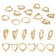 PandaHall Jewelry 12Pcs 6 Style Brass Micro Pave Clear Cubic Zirconia Hoop Earring Findings ZIRC-PJ0001-14-1