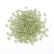 12/0グレードの丸いガラスシードビーズ  透明色は光沢の  緑黄  2x1.5mm  穴：0.3mm  5800個/ 50g X-SEED-Q011-F518-2