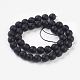Synthetic Black Stone Beads Strands G-C059-10mm-1-2