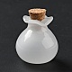 福袋型 ガラス製 コルクボトル オーナメント  ガラスの空のウィッシングボトル  ペンダントデコレーション用のDIYバイアル  ホワイト  2.5cm AJEW-A039-02E-2