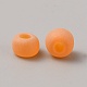 艶消しガラスビーズ  ロンデル  オレンジ  4~4.3x3.3~4mm  穴：1.2~1.5mm GLAA-K067-01-2