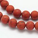 Frosted Round Natural Red Jasper Beads Strands G-N0166-50-10mm-2