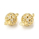 Brass Micro Pave Clear Cubic Zirconia Connector Charms KK-P228-69G-1