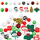 DICOSMETIC 43Pcs Christmas Focal Silicone Beads Colorful Round Beads Christmas Snowman Snowflake Silicone Beads Set Keychain Making Kit for Pen Christmas Decor Jewelry Making SIL-HY0001-24-1