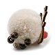 Decoración colgante de bola de ciervo de madera y felpa con temática navideña HJEW-E008-01A-3
