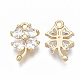 Brass Micro Pave Cubic Zirconia Charms X-KK-S354-087-NF-2