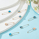 ARRICRAFT 8Pcs 4 Colors Alloy & Glass Safety Pins AJEW-AR0001-62-4