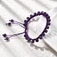 Регулируемые браслеты из натуральных аметистовых бусин BJEW-L713-B06-3