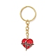 Llavero con colgante de esmalte de aleación de corazón de San Valentín KEYC-JKC00595-2