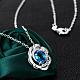 Silver Plated Brass Cubic Zirconia Flower Pendant Necklaces NJEW-BB02944-A-4