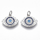 Brass Micro Pave Cubic Zirconia Charms KK-S356-022P-NF-1