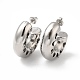 304 Stainless Steel Round with Heart Stud Earrings EJEW-Z022-24P-1