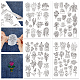4 лист 11.6x8.2-дюймовых рисунков вышивки палочками и стежками DIY-WH0455-011-1