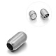 Matte 304 Stainless Steel Barrel Magnetic Clasps with Glue-in Ends STAS-E089-06D-1